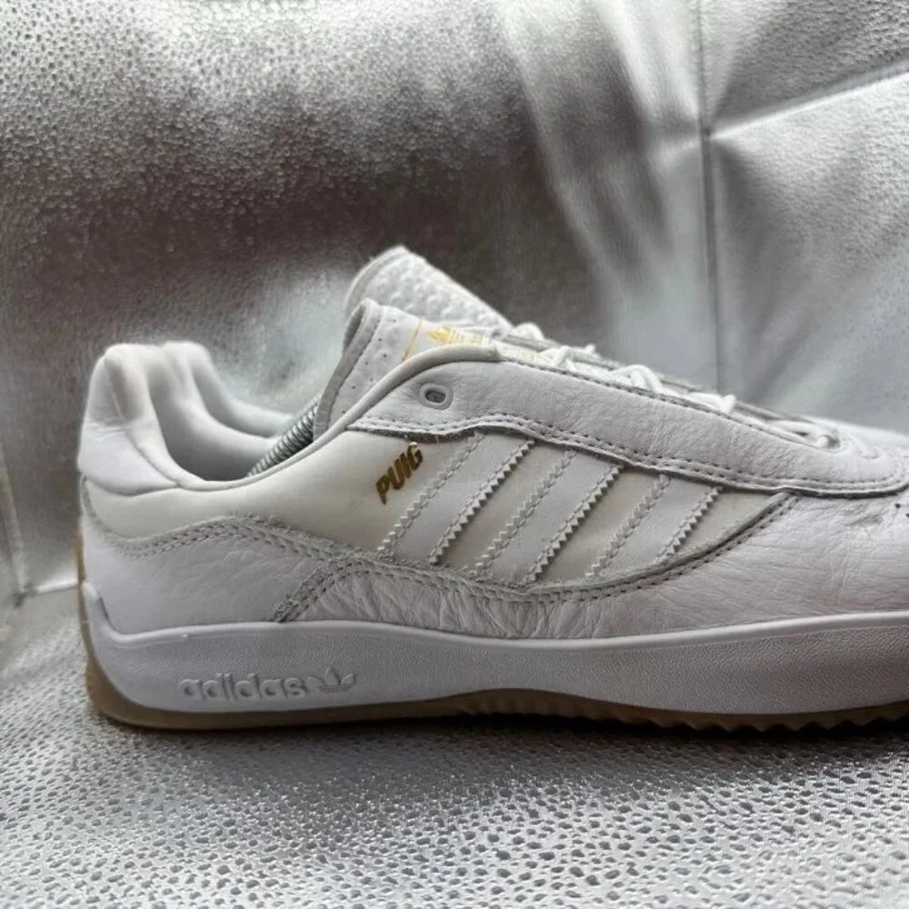 Size 11.5 Adidas Lucas‎ Puig Mens Cream White Suede Skater Trainers Sneakers